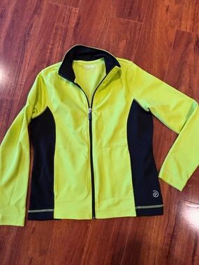 be inspired Lime Green & Black Full-Zip Women's Jacket